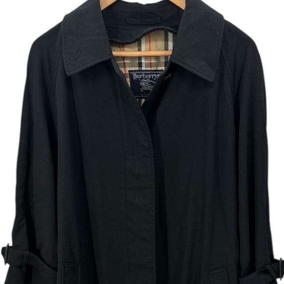 Burberry Women’s Heritage Nova Check Plaid Mid length Trench Coat Size 14 Black - Picture 2 of 6